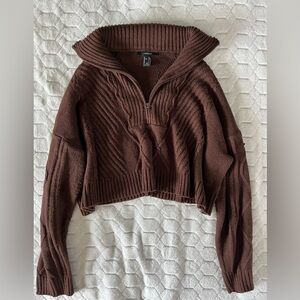 Cropped brown sweater